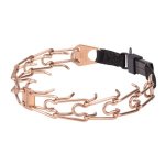 "Aggression Buster" 4 mm Curogan Herm Sprenger Slipketting Goud Halsband met Beveiliging Gesp