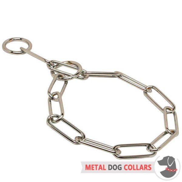 Chrome plated fur saver dog collar