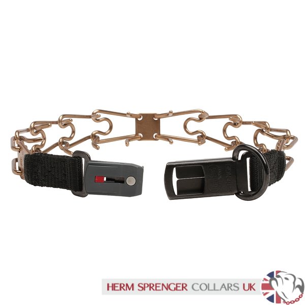 "Shiny Holder" Herm Sprenger 3.25 mm Curogan Hond Prikband Halsband met Quick Release