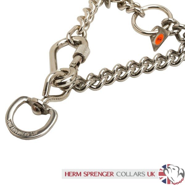 Herm Sprenger Stainless Steel Neck Tech Sport Carabiner Prong Collar 60cm/24" 