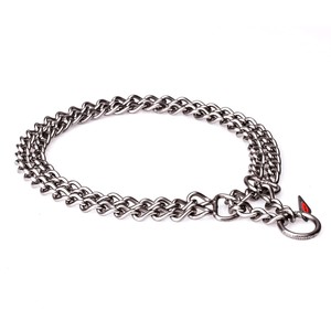 Black Stainless Steel Short Link Chain Collar forDogs