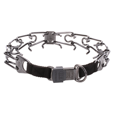 Black 2.25 mm Dog Prong Collar with Buckle