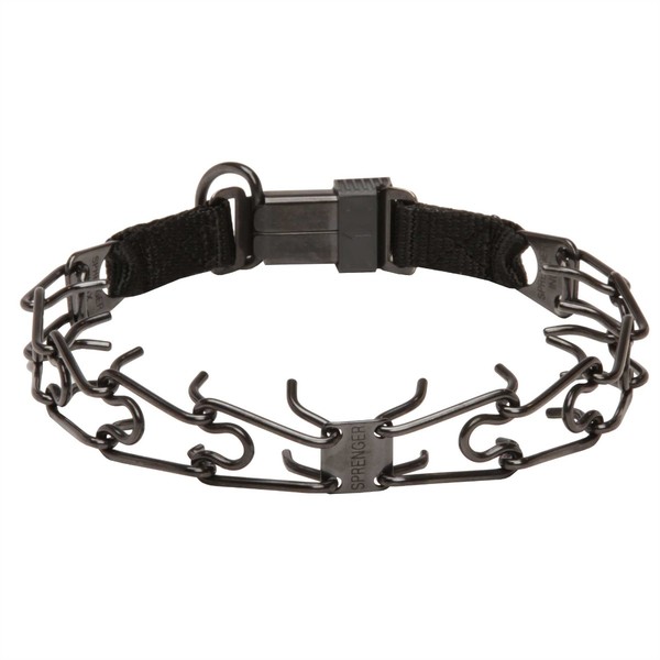 "Daily Trainer" Black Stainless Steel Herm Sprenger Prong Collar for Dog Training